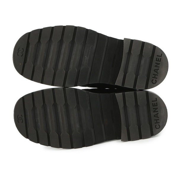 シャネル ショートブーツ マトラッセ ココマーク レースアップ レザー レディースサイズ35 G39516 CHANEL 靴 黒