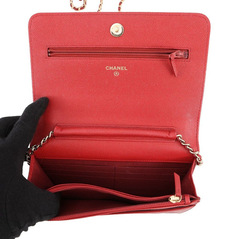 シャネル チェーンウォレット マトラッセ ココマーク マドモアゼル キャビアスキン A80972 CHANEL 財布