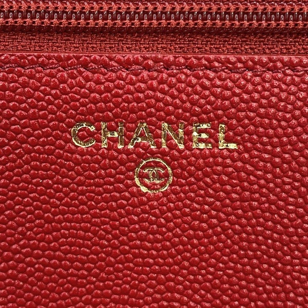 シャネル チェーンウォレット マトラッセ ココマーク マドモアゼル キャビアスキン A80972 CHANEL 財布