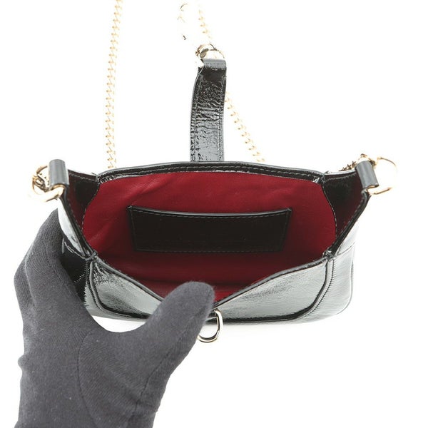 グッチ チェーンショルダーバッグ ジャッキー ミニ パテント エナメル 782889 GUCCI 黒