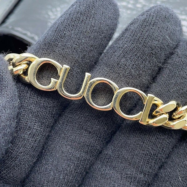 グッチ チェーンショルダーバッグ ジャッキー ミニ パテント エナメル 782889 GUCCI 黒