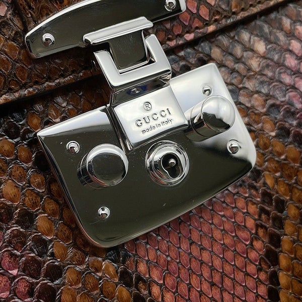 グッチ ハンドバッグ バンブー レディロック パイソン 353522 GUCCI 2way ショルダーバッグ