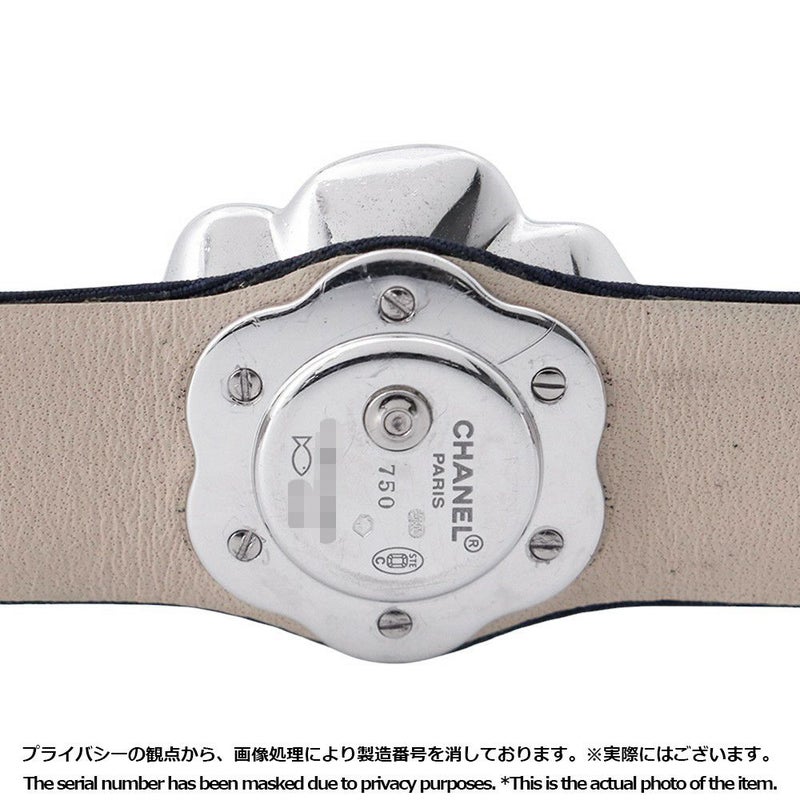 シャネル カメリア サファイア/ダイヤベゼル H1186 CHANEL 腕時計 ホワイトシェル文字盤 4Pダイヤ クォーツ