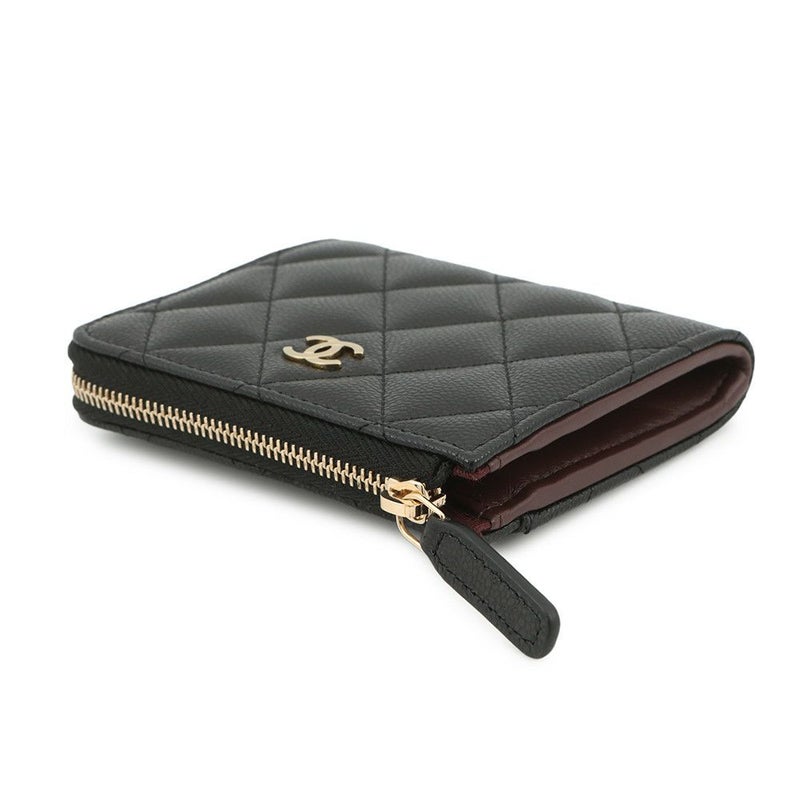 シャネル コインケース マトラッセ ココマーク キャビアスキン L字ファスナー AP3999 財布 カードケース 黒