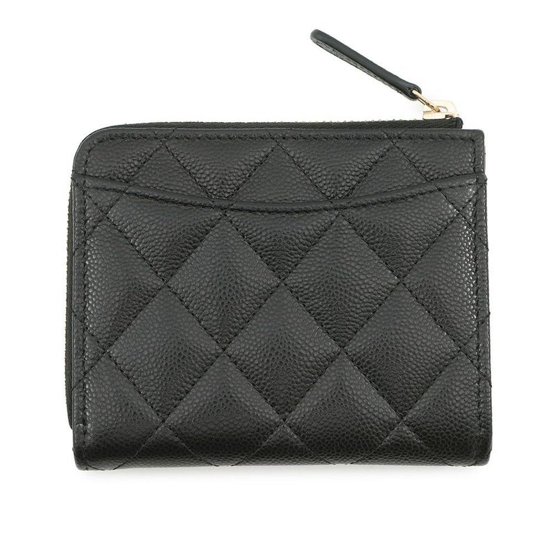 シャネル コインケース マトラッセ ココマーク キャビアスキン L字ファスナー AP3999 財布 カードケース 黒