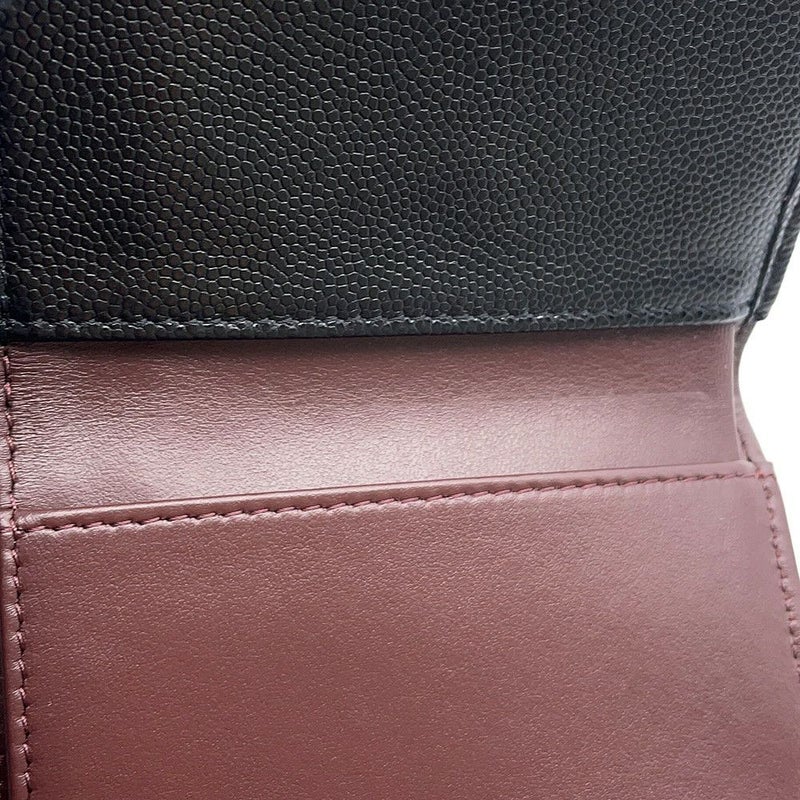 シャネル 三つ折り財布 マトラッセ ココマーク クラシック スモール フラップ ウォレット キャビアスキン AP0230 CHANEL 財布 黒