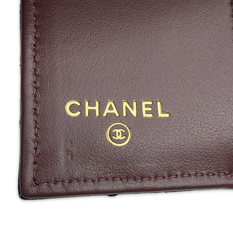 シャネル 三つ折り財布 マトラッセ ココマーク クラシック スモール フラップ ウォレット キャビアスキン AP0230 CHANEL 財布 黒