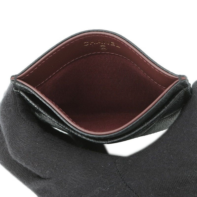 シャネル カードケース クラシック マトラッセ ココマーク キャビアスキン AP0213 CHANEL 定期入れ 名刺入れ パスケース 黒