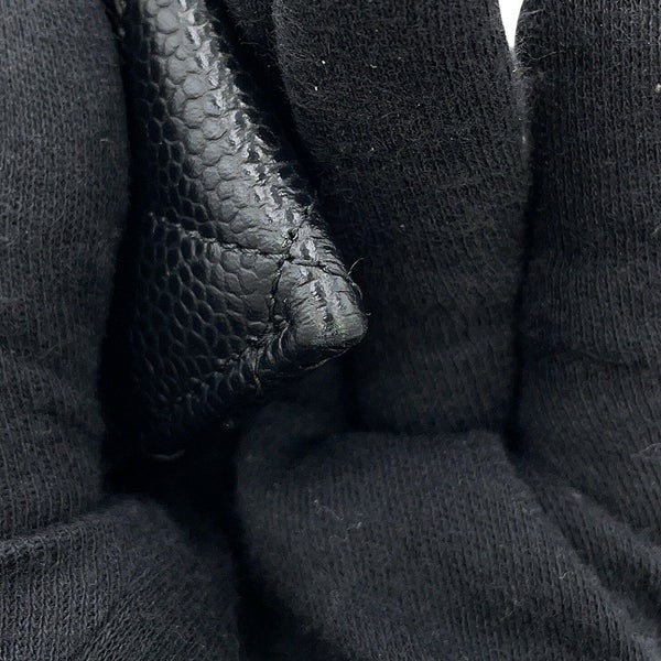 シャネル カードケース クラシック マトラッセ ココマーク キャビアスキン AP0213 CHANEL 定期入れ 名刺入れ パスケース 黒