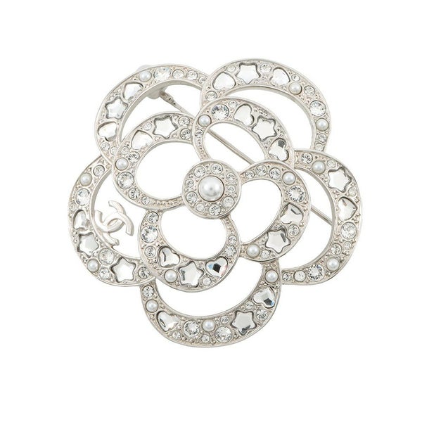 シャネル ブローチ ココマーク カメリア ラインストーン フェイクパール ABF233 CHANEL アクセサリー