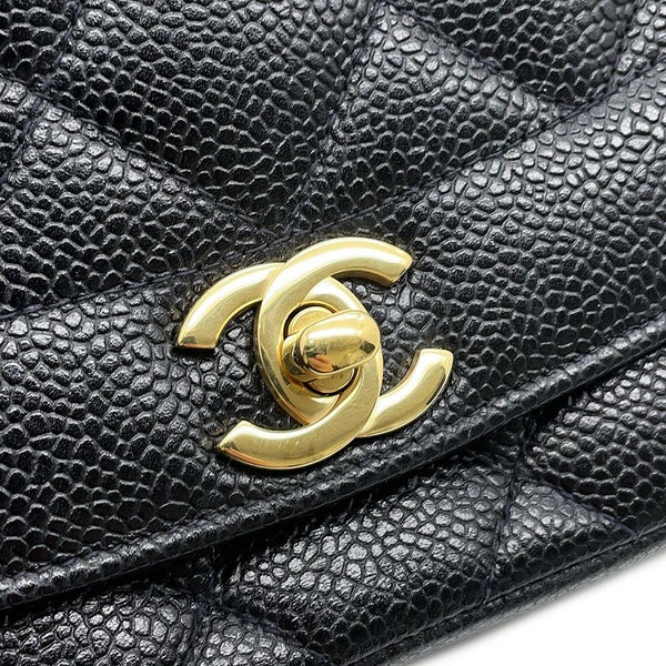 シャネル チェーンショルダーバッグ マトラッセ25 ココマーク ダイアナ キャビアスキン A01165 CHANEL 黒