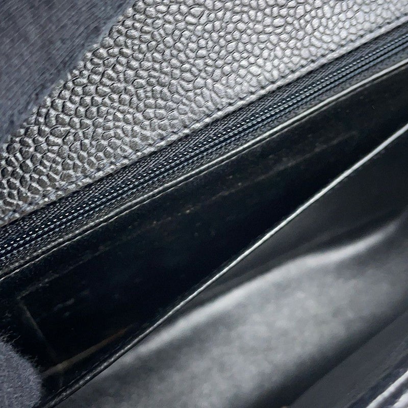 シャネル チェーンショルダーバッグ マトラッセ25 ココマーク ダイアナ キャビアスキン A01165 CHANEL 黒