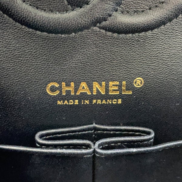 シャネル チェーンショルダーバッグ マトラッセ25 ココマーク ワッペン ダブルチェーン ラムスキン A01112 CHANEL 黒 24年クルーズ