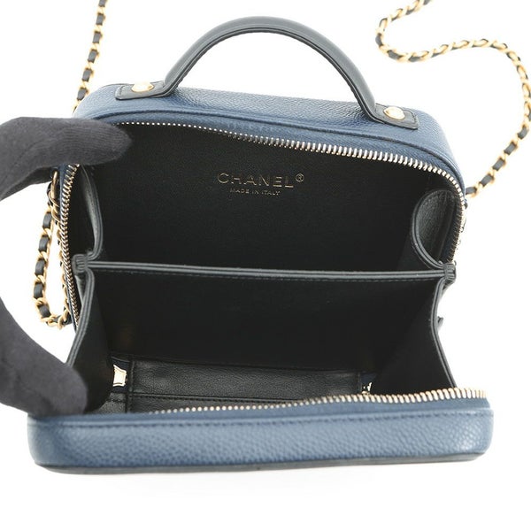 シャネル チェーンショルダーバッグ CCフィリグリー バニティバッグ キャビアスキン A93343 CHANEL 黒
