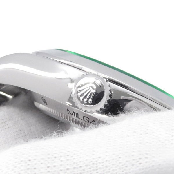 ロレックス ミルガウス グリーンガラス ランダムシリアル ルーレット 116400GV ROLEX 腕時計 黒文字盤