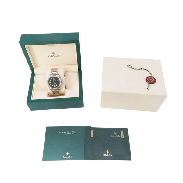 ロレックス ミルガウス グリーンガラス ランダムシリアル ルーレット 116400GV ROLEX 腕時計 黒文字盤