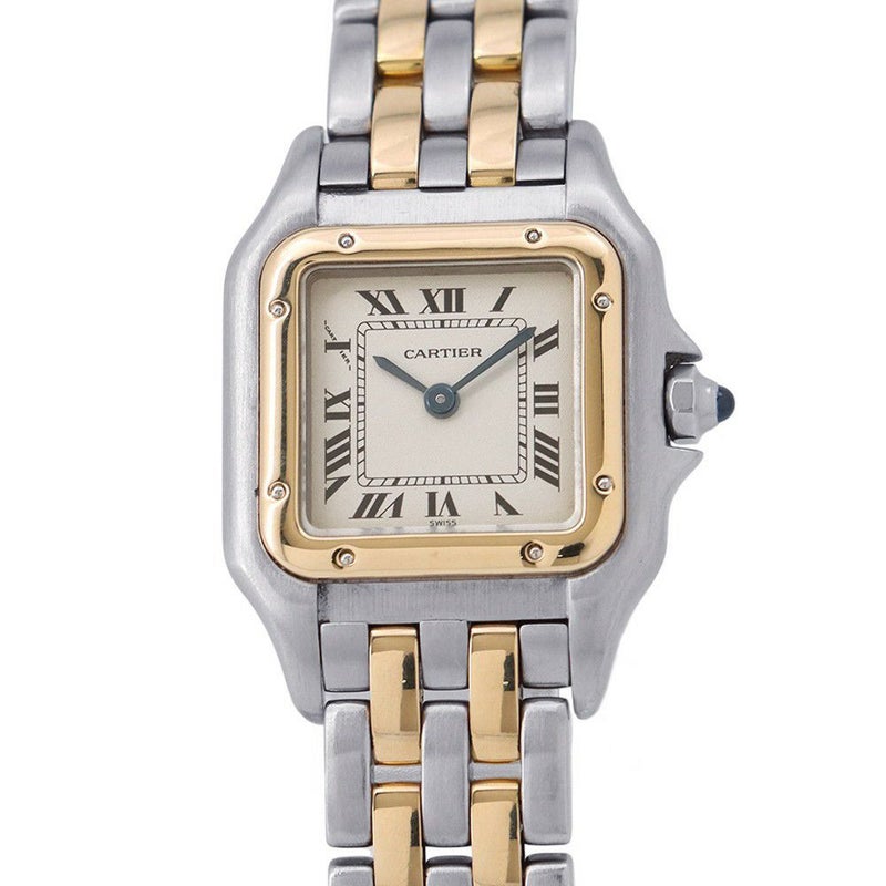カルティエ パンテール 2ロウ SM W25029B6 SS/K18イエローゴールド Cartier 腕時計 アイボリー文字盤 クォーツ