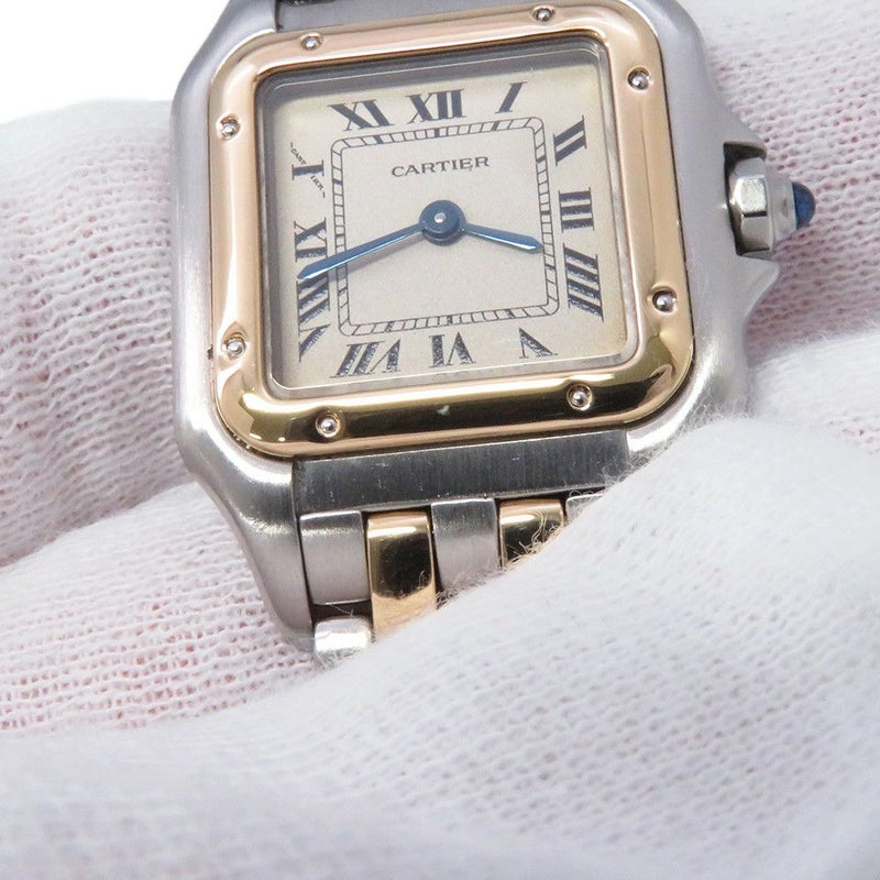 カルティエ パンテール 2ロウ SM W25029B6 SS/K18イエローゴールド Cartier 腕時計 アイボリー文字盤 クォーツ