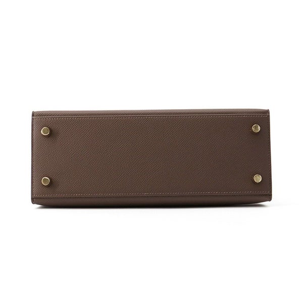 エルメス ケリー25 外縫い トリコロール エコルセ/ブラック/エトゥープ/ゴールド金具 エプソン W刻印 2wayショルダー