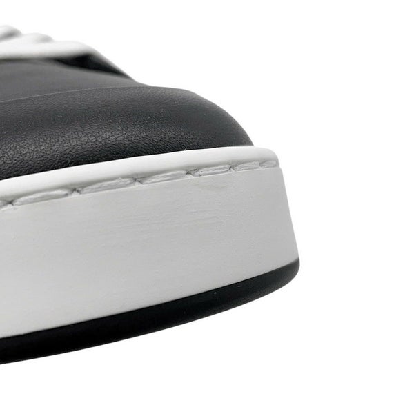 エルメス スニーカー キッド レザー メンズ40.5 HERMES靴 黒 白