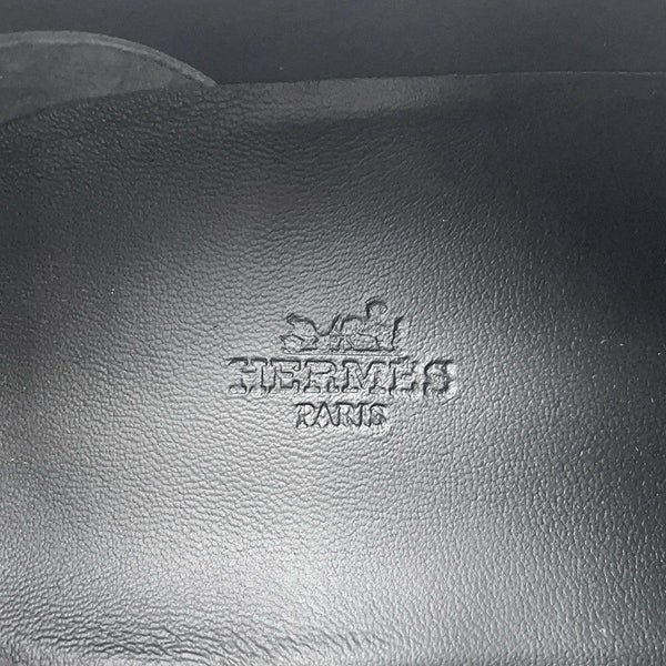 エルメス スニーカー キッド レザー メンズ40.5 HERMES靴 黒 白