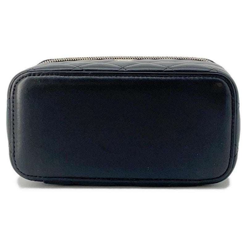 シャネル チェーンショルダーバッグ マトラッセ ココマーク ヴァニティケース ラムスキン AP2199  バニティ 黒