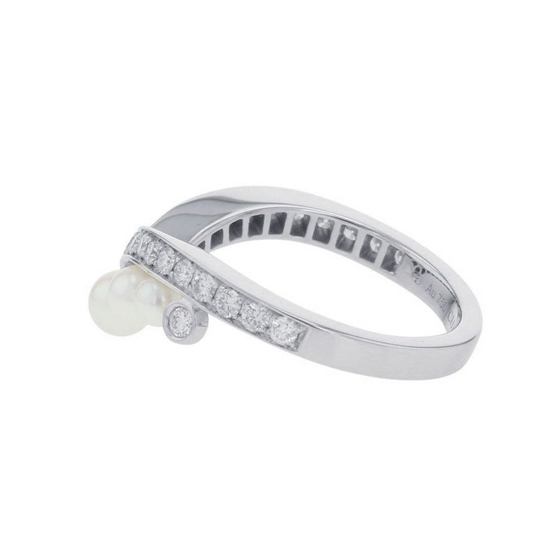 ショーメ リング ジョゼフィーヌ エグレット ダイヤ 24P 計0.40ct/養殖アコヤパール 3P 計1.05ct K18WG サイズ52 083290