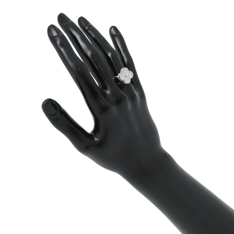 ヴァンクリ リング ヴィンテージ アルハンブラ リング マザーオブパール/ダイヤ 1P 0.05ct K18WG サイズ50 VCARF48900 指輪