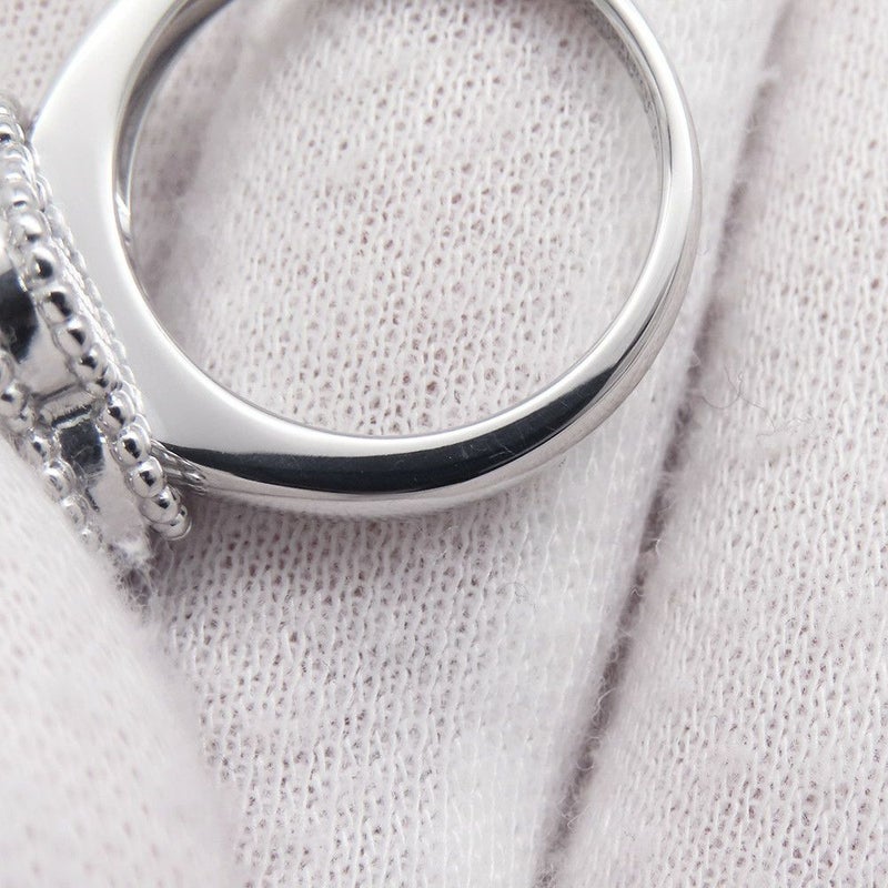 ヴァンクリ リング ヴィンテージ アルハンブラ リング マザーオブパール/ダイヤ 1P 0.05ct K18WG サイズ50 VCARF48900 指輪