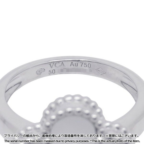 ヴァンクリ リング ヴィンテージ アルハンブラ リング マザーオブパール/ダイヤ 1P 0.05ct K18WG サイズ50 VCARF48900 指輪
