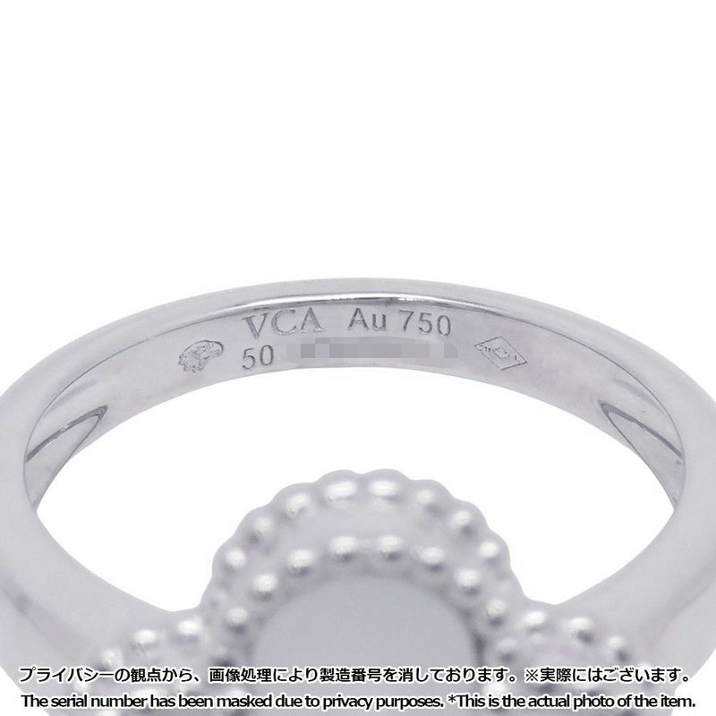 ヴァンクリ リング ヴィンテージ アルハンブラ リング マザーオブパール/ダイヤ 1P 0.05ct K18WG サイズ50 VCARF48900 指輪