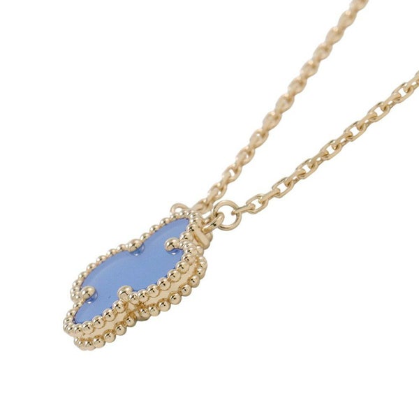 ヴァンクリーフ&アーペル ネックレス ヴィンテージ アルハンブラ ペンダント ブルーアゲート K18YGイエローゴールド VCARP9SY00