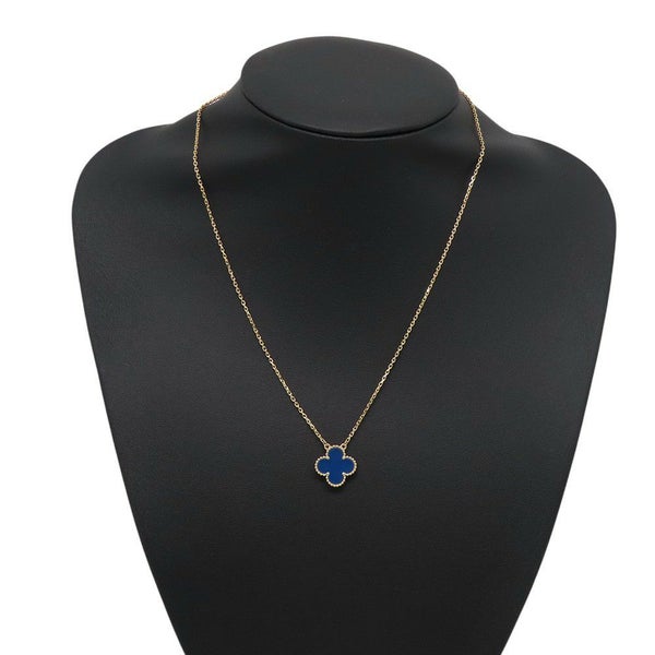 ヴァンクリーフ&アーペル ネックレス ヴィンテージ アルハンブラ ペンダント ブルーアゲート K18YGイエローゴールド VCARP9SY00