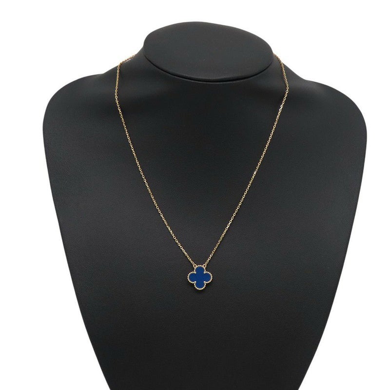 ヴァンクリーフ&アーペル ネックレス ヴィンテージ アルハンブラ ペンダント ブルーアゲート K18YGイエローゴールド VCARP9SY00