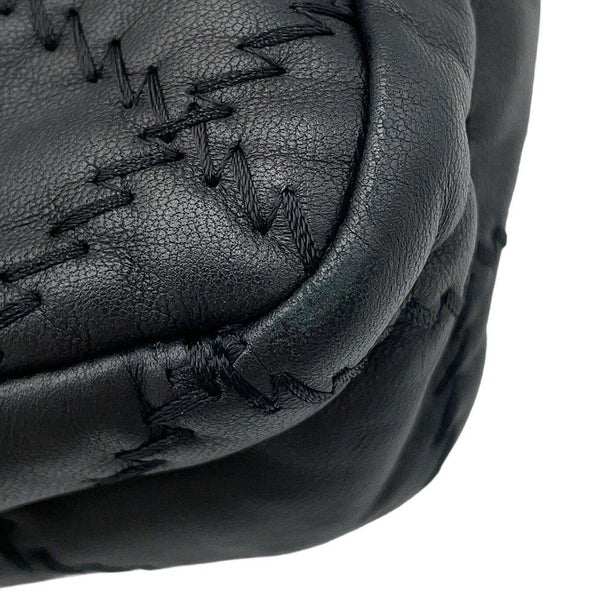 シャネル チェーンショルダーバッグ マトラッセ ココマーク ウルトラステッチ ダブルチェーン レザー CHANEL A50853 黒