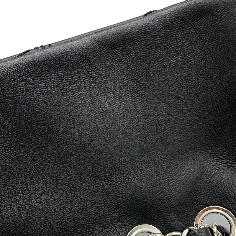 シャネル チェーンショルダーバッグ マトラッセ ココマーク ウルトラステッチ ダブルチェーン レザー CHANEL A50853 黒