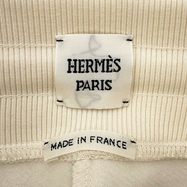 エルメス パンツ ワイドパンツ シルク レディースサイズ34 HERMES ボトムス 白