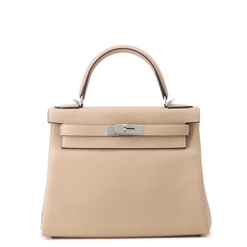エルメス ハンドバッグ ケリー28 内縫い トレンチ/シルバー金具 トリヨンクレマンス Z刻印 2wayショルダー