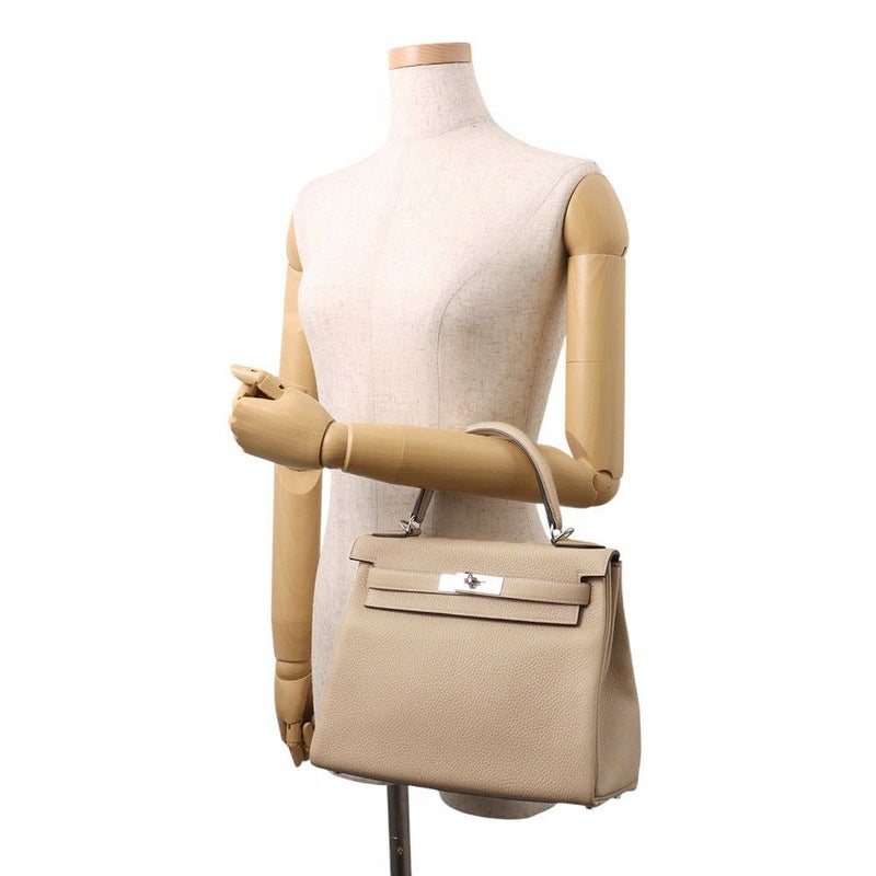 エルメス ハンドバッグ ケリー28 内縫い トレンチ/シルバー金具 トリヨンクレマンス Z刻印 2wayショルダー