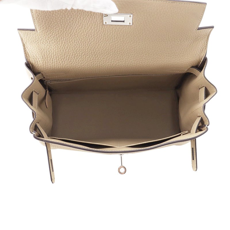 エルメス ハンドバッグ ケリー28 内縫い トレンチ/シルバー金具 トリヨンクレマンス Z刻印 2wayショルダー