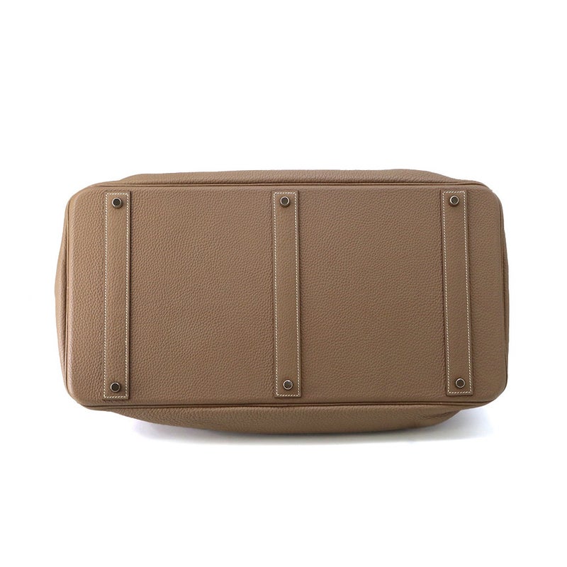 エルメス ハンドバッグ バーキン50 エトゥープ/シルバー金具 トリヨンクレマンス □I刻印 HERMES バッグ