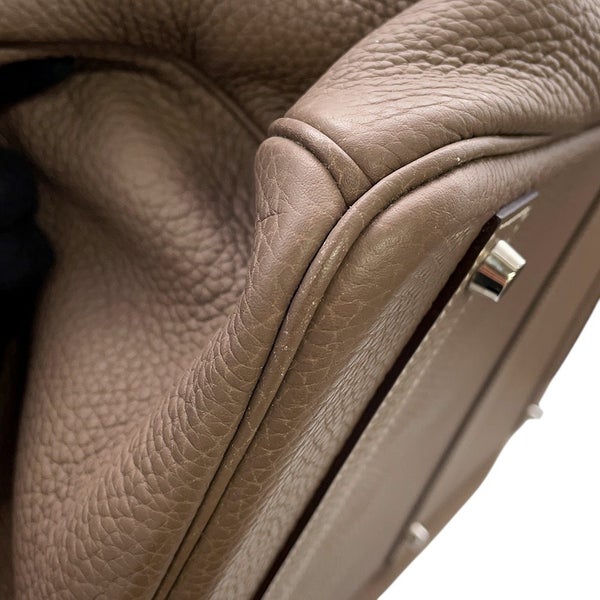 エルメス ハンドバッグ バーキン50 エトゥープ/シルバー金具 トリヨンクレマンス □I刻印 HERMES バッグ