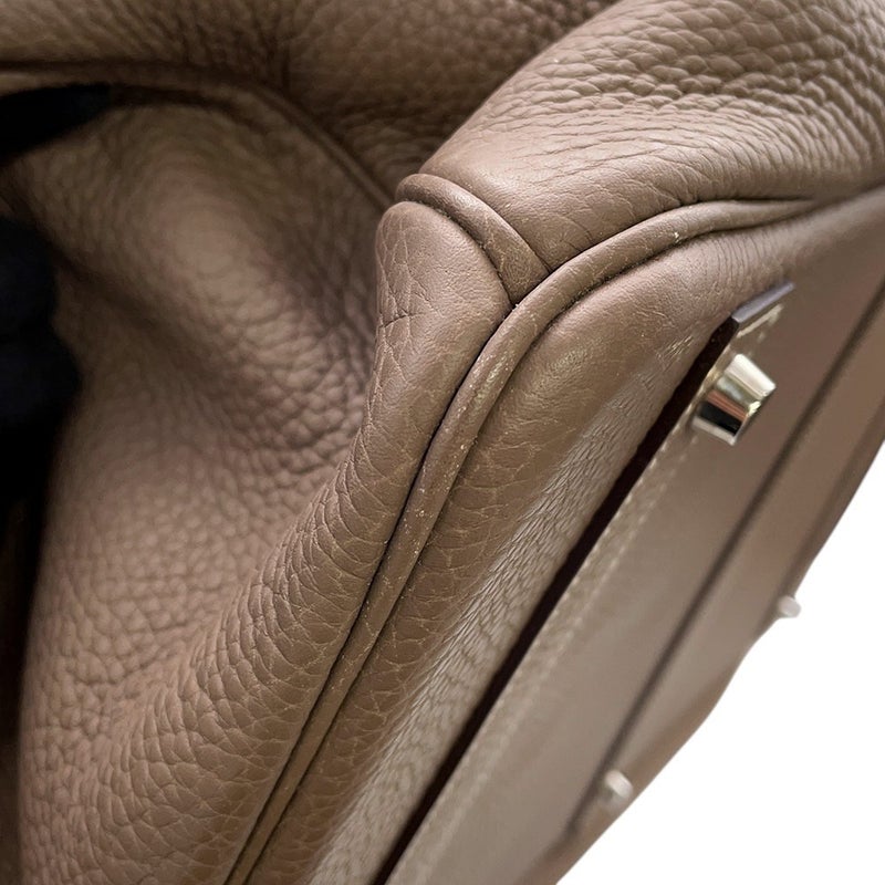 エルメス ハンドバッグ バーキン50 エトゥープ/シルバー金具 トリヨンクレマンス □I刻印 HERMES バッグ