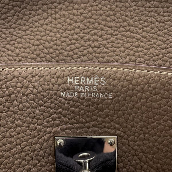 エルメス ハンドバッグ バーキン50 エトゥープ/シルバー金具 トリヨンクレマンス □I刻印 HERMES バッグ