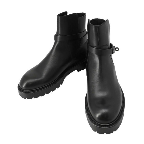 エルメス ショートブーツ ジェフ レザー メンズサイズ41 HERMES 靴 黒