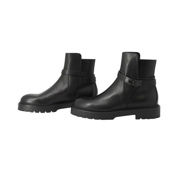 エルメス ショートブーツ ジェフ レザー メンズサイズ41 HERMES 靴 黒