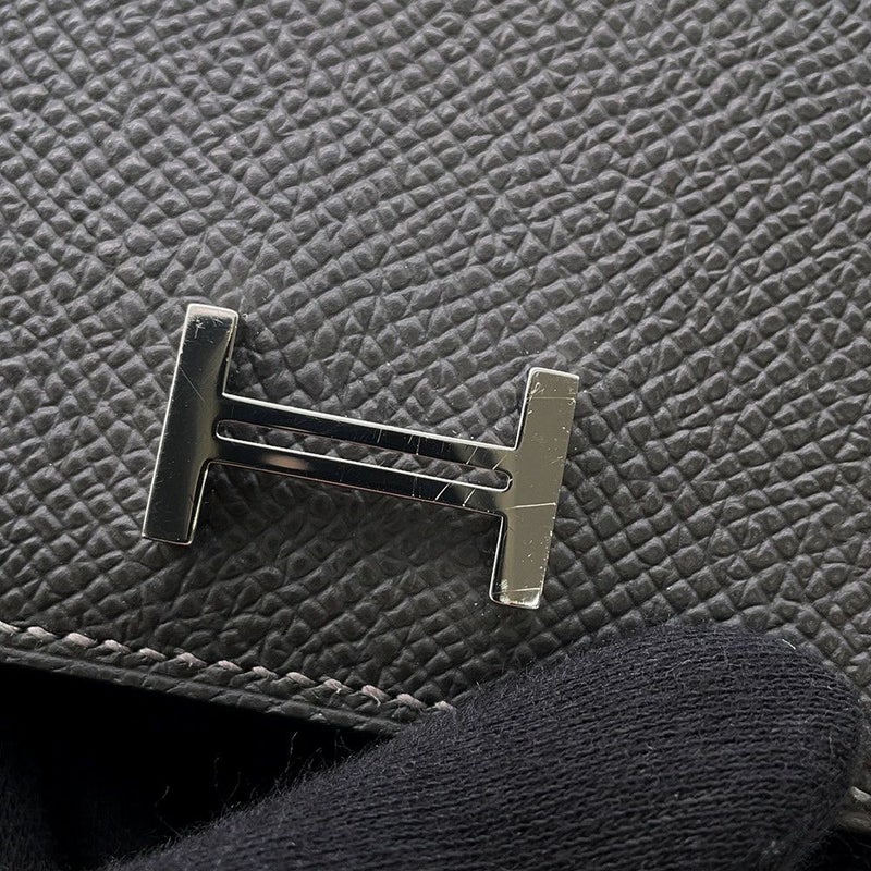 エルメス 三つ折り財布 ベアン コンビネ タッチ グラファイト/グリシマン/シルバー金具 エプソン/アリゲーターマット B刻印