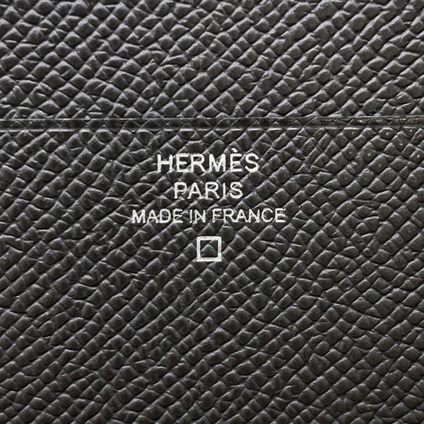 エルメス 三つ折り財布 ベアン コンビネ タッチ グラファイト/グリシマン/シルバー金具 エプソン/アリゲーターマット B刻印