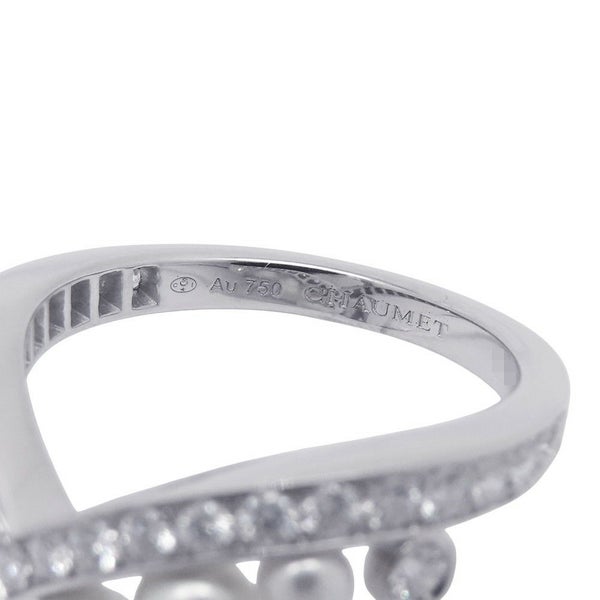 ショーメ リング ジョゼフィーヌ エグレット ダイヤ 24P 計0.40ct/養殖アコヤパール 3P 計1.05ct K18WG サイズ50 083290