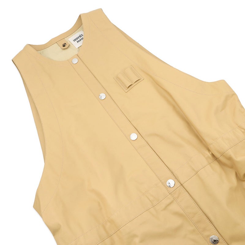 エルメス ジレ カーフレザー レディースサイズ36 HERMES